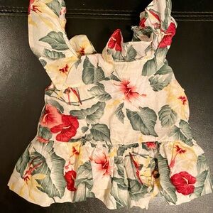 Janie and Jack Red Floral Boho Glam Baby Tank 3T